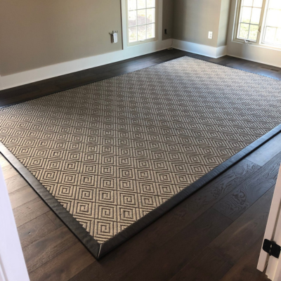 Mercer Floor & Home leather area rug binding